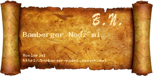 Bamberger Noémi névjegykártya